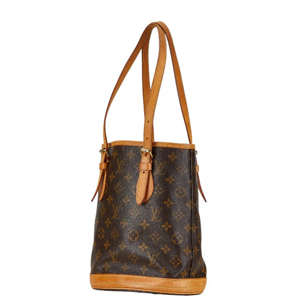 ルイ ヴィトン モノグラム プチ バケットPM トートバッグ ショルダーバッグ M42238 ブラウン PVC レザー レディース LOUIS VUITTON 【中古】