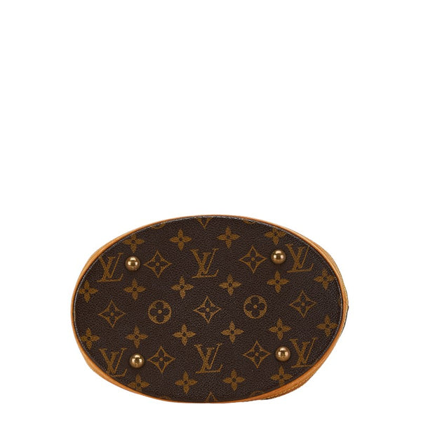 ルイ ヴィトン モノグラム プチ バケットPM トートバッグ ショルダーバッグ M42238 ブラウン PVC レザー レディース LOUIS VUITTON 【中古】