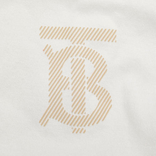 バーバリー TBロゴ 半袖Ｔシャツ サイズ:S ホワイト ブラウン コットン レディース BURBERRY 【中古】