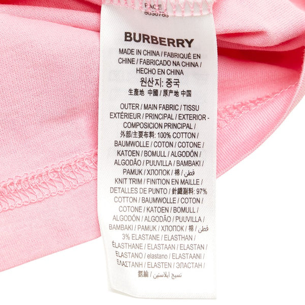 バーバリー ホースフェリープリント 半袖Ｔシャツ サイズ:XXS ピンク レッド コットン レディース BURBERRY 【中古】