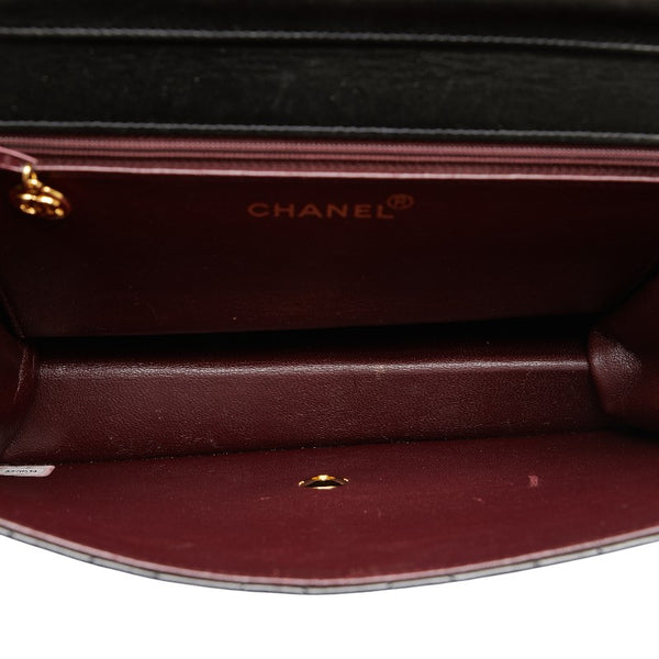 シャネル マトラッセ25 ココマーク チェーン ショルダーバッグ ブラック ラムスキン レディース CHANEL 【中古】