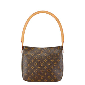 ルイ ヴィトン モノグラム ルーピングMM ショルダーバッグ ハンドバッグ M51146 ブラウン PVC レザー レディース LOUIS VUITTON 【中古】