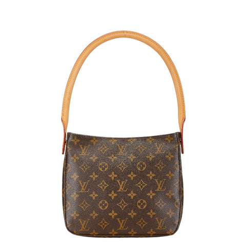 ルイ ヴィトン モノグラム ルーピングMM ショルダーバッグ ハンドバッグ M51146 ブラウン PVC レザー レディース LOUIS VUITTON 【中古】