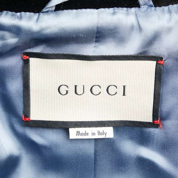 グッチ パンサー スパンコール テーラードジャケット サイズ：36 ブラック コットン ポリウレタン ベロア レディース GUCCI 【中古】