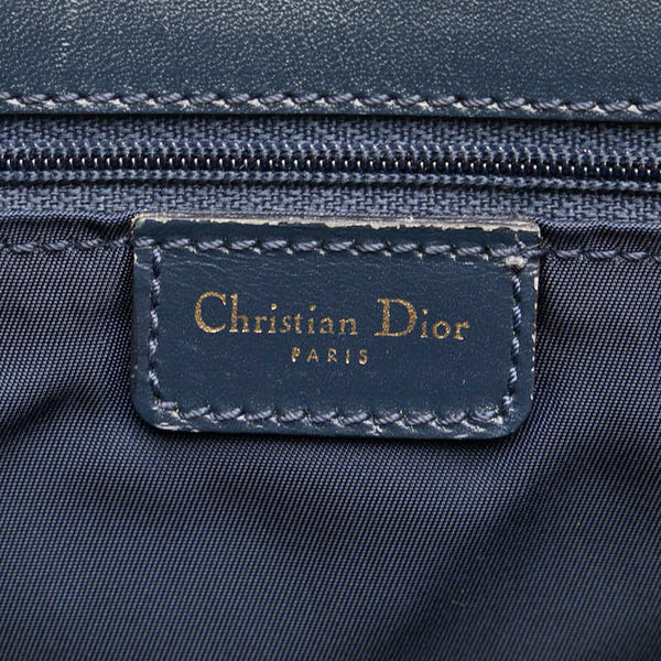 ディオール トロッター ハンドバッグ トートバッグ ネイビー キャンバス レザー レディース Dior 【中古】