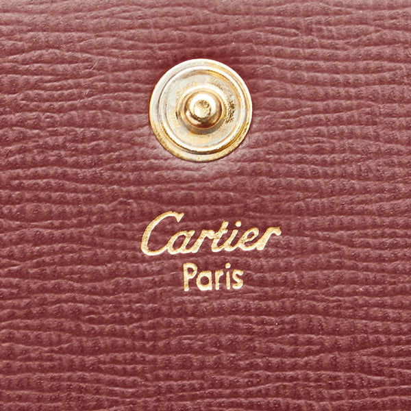 カルティエ マストライン コインケース 小銭入れ ボルドー ワインレッド レザー レディース CARTIER 【中古】