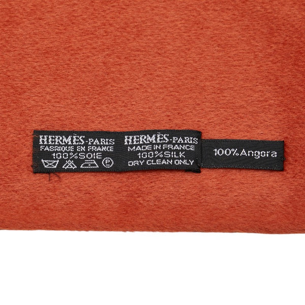 エルメス ペルソナ  マフラー マルチカラー オレンジ シルク アンゴラ レディース HERMES 【中古】