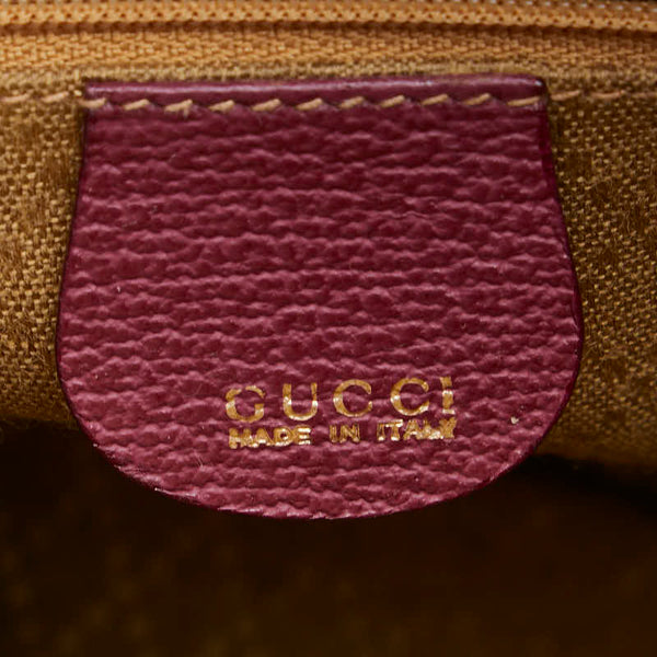 グッチ バンブー ハンドバッグ 000 122 0316 パープル ブラウン スウェード レディース GUCCI 【中古】