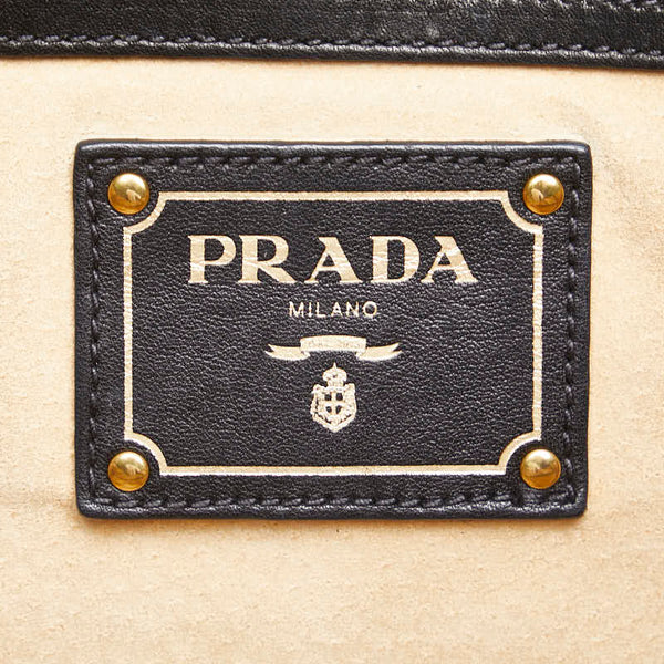 プラダ トートバッグ BR4360 ブラック レザー レディース PRADA 【中古】