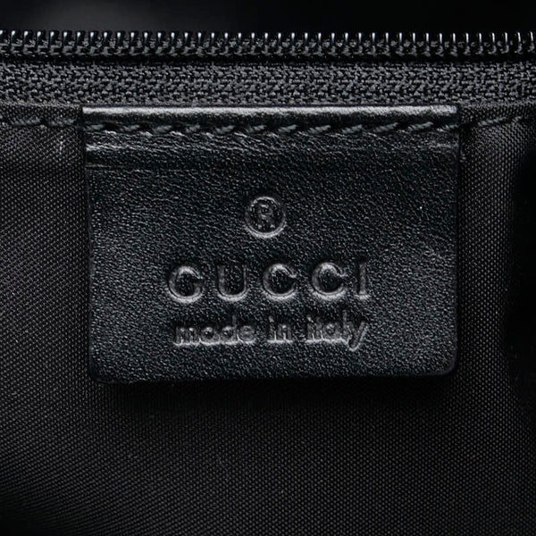 グッチ バンブー ハンドバッグ 002 1638 2123 ブラック ナイロン レザー レディース GUCCI 【中古】