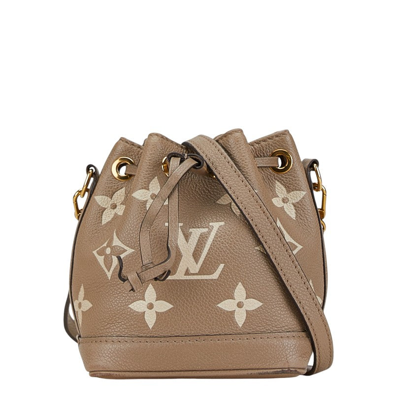 ルイ ヴィトン モノグラム アンプラント ナノノエ ショルダーバッグ M46291 ベージュ グレージュ レザー レディース LOUIS VUITTON 【中古】