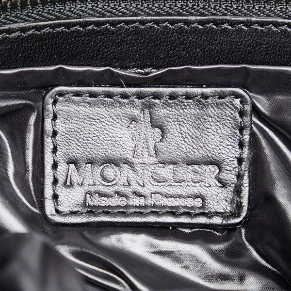 モンクレール COUSSIN ダウン ハンドバッグ トートバッグ ブラック ナイロン レザー レディース MONCLER 【中古】