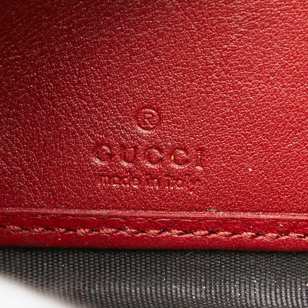 グッチ マイクログッチシマ 長財布 308260 レッド エナメル レディース GUCCI 【中古】