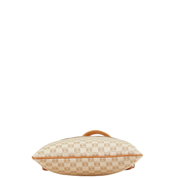 ロエベ アナグラム ショルダーバッグ 290605 ベージュ ブラウン キャンバス レザー レディース LOEWE 【中古】