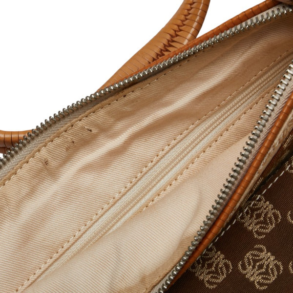 ロエベ アナグラム ショルダーバッグ 290605 ベージュ ブラウン キャンバス レザー レディース LOEWE 【中古】