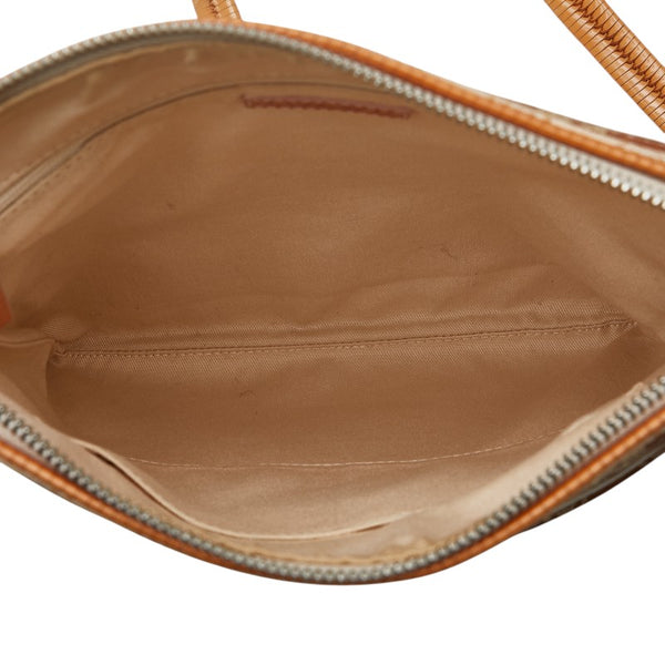 ロエベ アナグラム ショルダーバッグ 290605 ベージュ ブラウン キャンバス レザー レディース LOEWE 【中古】