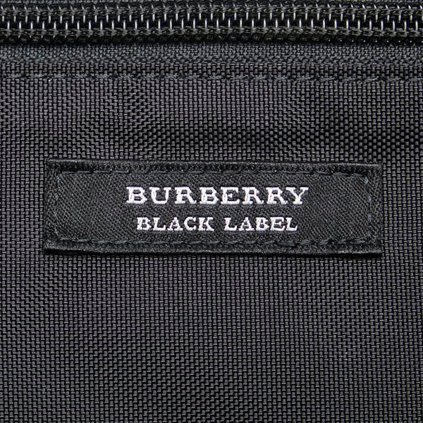 バーバリー ノバチェック ビジネスバッグ ブラック ナイロン レザー レディース BURBERRY 【中古】