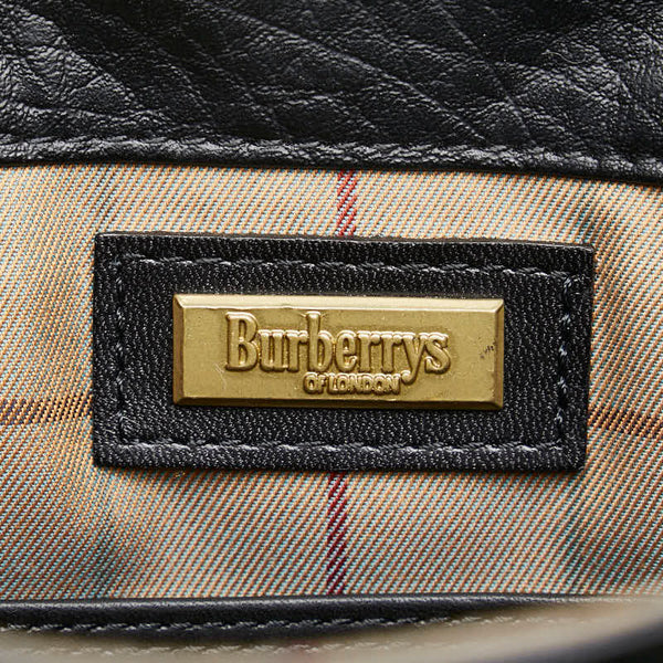 バーバリー 斜め掛け ショルダーバッグ ブラック レザー レディース BURBERRY 【中古】
