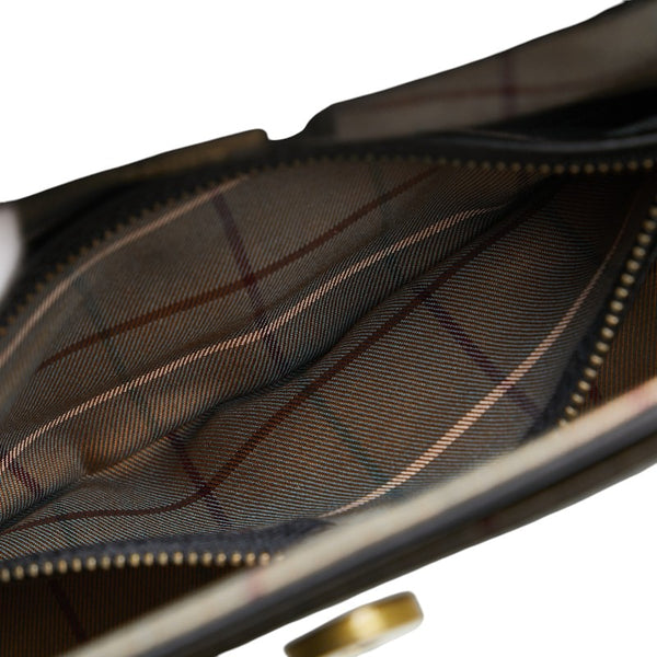 バーバリー 斜め掛け ショルダーバッグ ブラック レザー レディース BURBERRY 【中古】