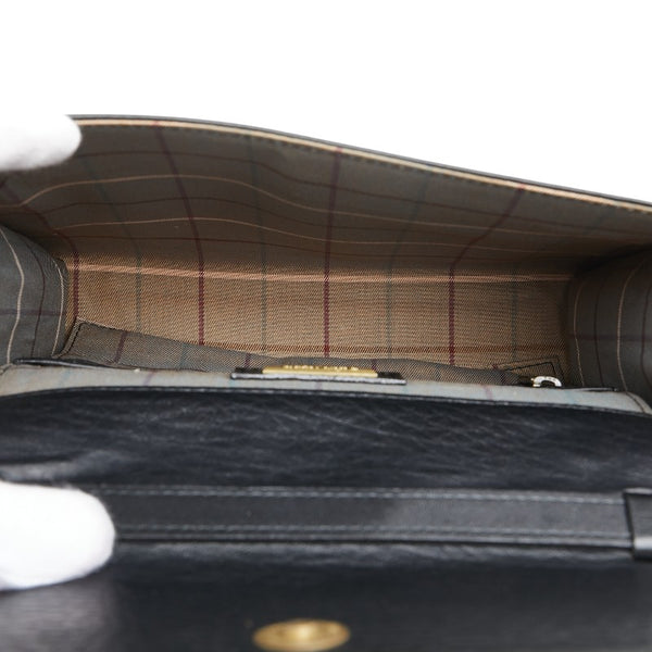 バーバリー 斜め掛け ショルダーバッグ ブラック レザー レディース BURBERRY 【中古】