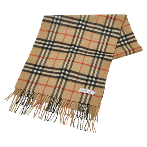 バーバリー ノバチェック マフラー ベージュ マルチカラー カシミヤ レディース BURBERRY 【中古】