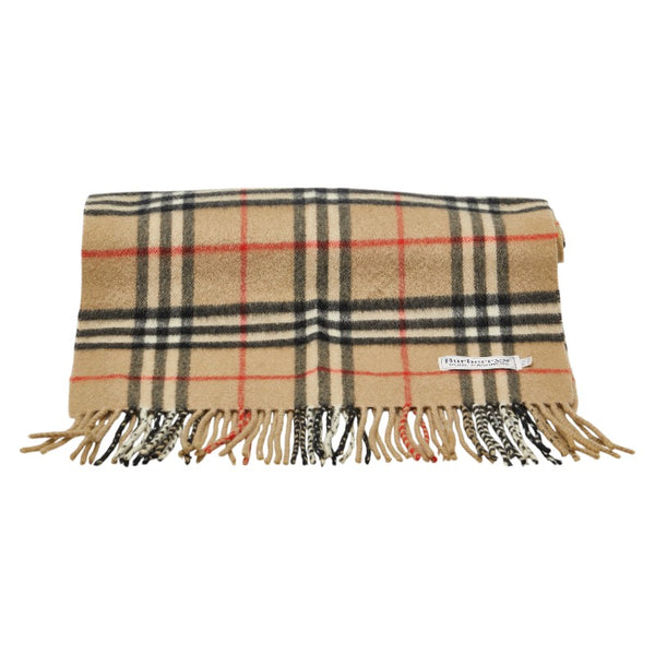 バーバリー ノバチェック マフラー ベージュ マルチカラー カシミヤ レディース BURBERRY 【中古】