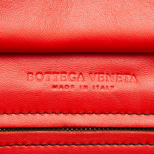 ボッテガヴェネタ イントレチャート ハンドバッグ レッド レザー レディース BOTTEGAVENETA 【中古】