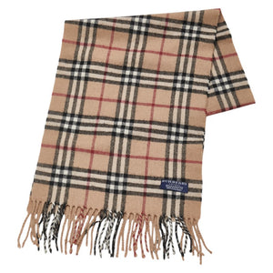 バーバリー ノバチェック マフラー ベージュ カシミヤ レディース BURBERRY 【中古】