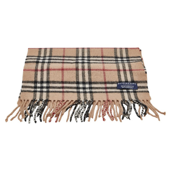 バーバリー ノバチェック マフラー ベージュ カシミヤ レディース BURBERRY 【中古】