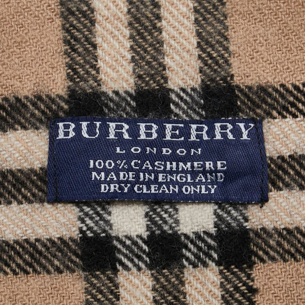 バーバリー ノバチェック マフラー ベージュ カシミヤ レディース BURBERRY 【中古】