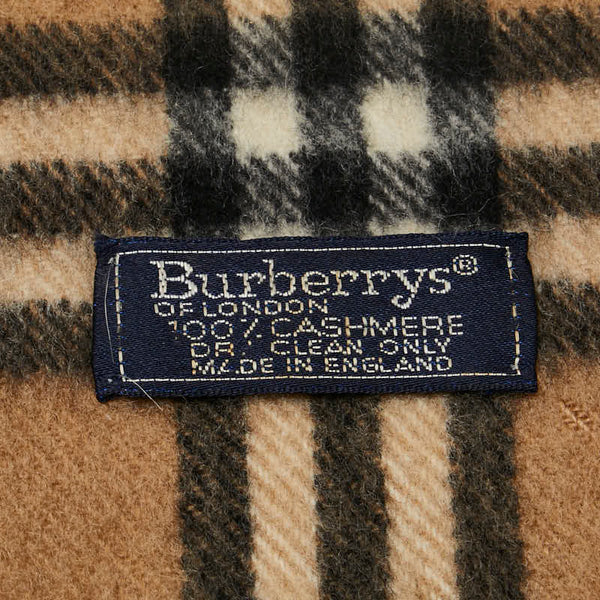 バーバリー ノバチェック マフラー ベージュ カシミヤ レディース BURBERRY 【中古】