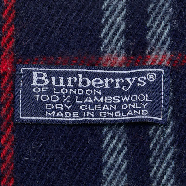 バーバリー ノバチェック マフラー ネイビー マルチカラー ウール レディース BURBERRY 【中古】
