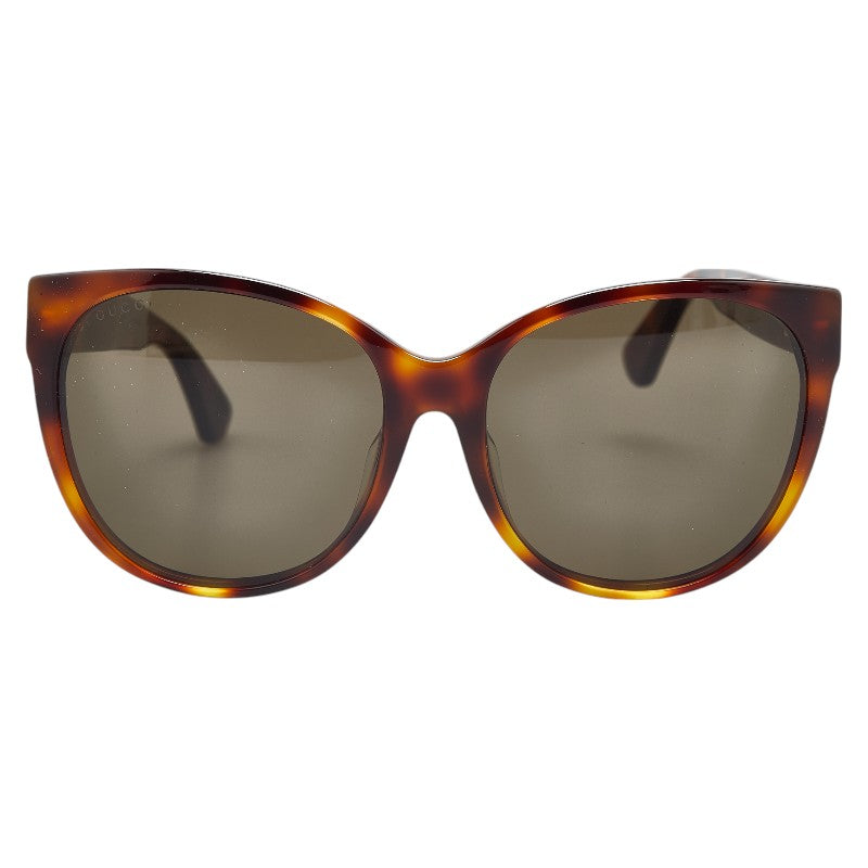 グッチ インターロッキングG ビー 蜂 サングラス GG0097SA ブラウン プラスチック レディース GUCCI 【中古】