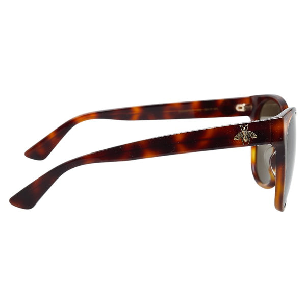 グッチ インターロッキングG ビー 蜂 サングラス GG0097SA ブラウン プラスチック レディース GUCCI 【中古】