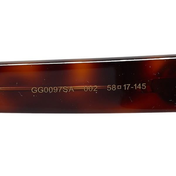 グッチ インターロッキングG ビー 蜂 サングラス GG0097SA ブラウン プラスチック レディース GUCCI 【中古】