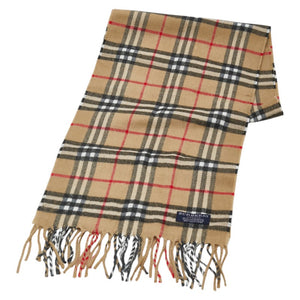 バーバリー ノバチェック マフラー ベージュ マルチカラー ウール レディース BURBERRY 【中古】