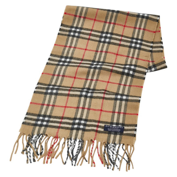 バーバリー ノバチェック マフラー ベージュ マルチカラー ウール レディース BURBERRY 【中古】