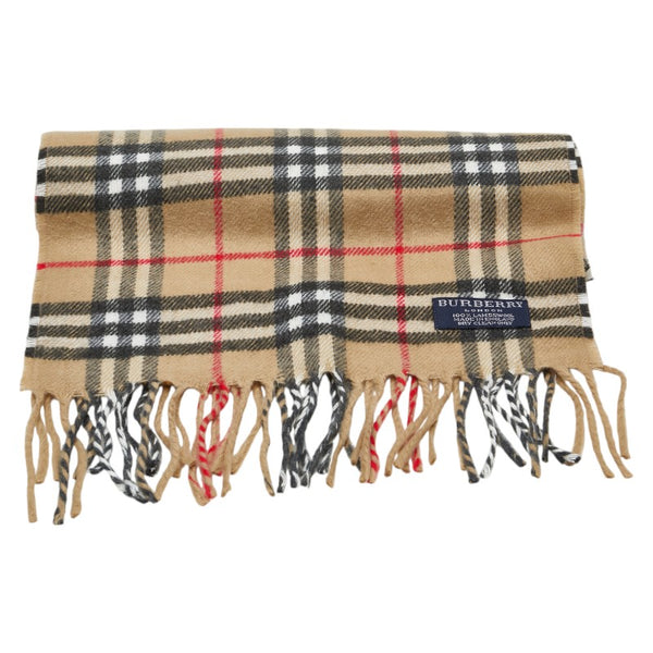 バーバリー ノバチェック マフラー ベージュ マルチカラー ウール レディース BURBERRY 【中古】