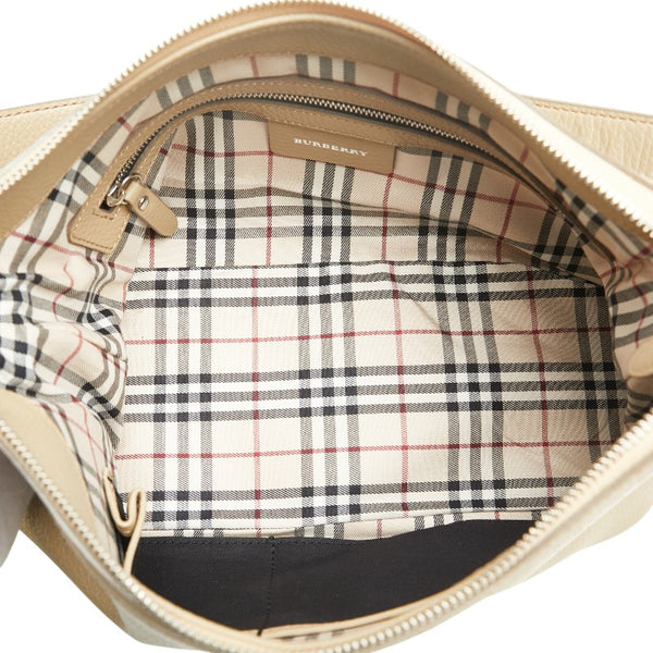 バーバリー ノバチェック ワンショルダーバッグ ベージュ レザー レディース BURBERRY 【中古】