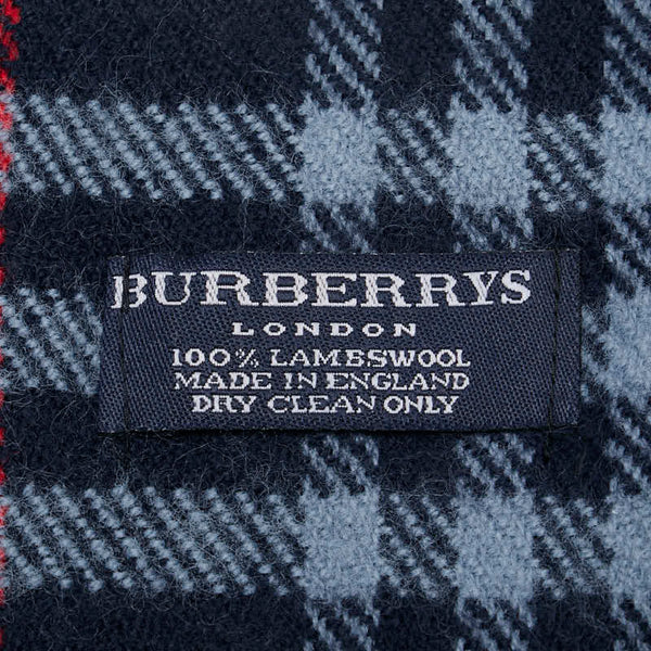 バーバリー ノバチェック マフラー ネイビー ラムウール レディース BURBERRY 【中古】