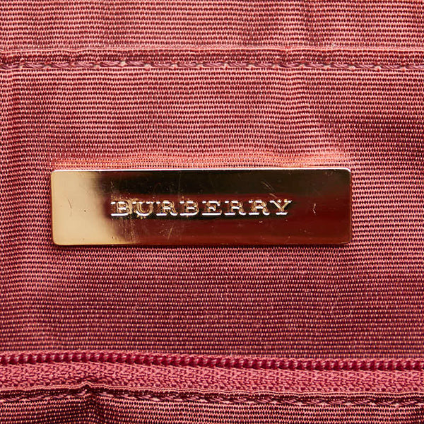 バーバリー ノバチェック トートバッグ ベージュ マルチカラー キャンバス レザー レディース BURBERRY 【中古】