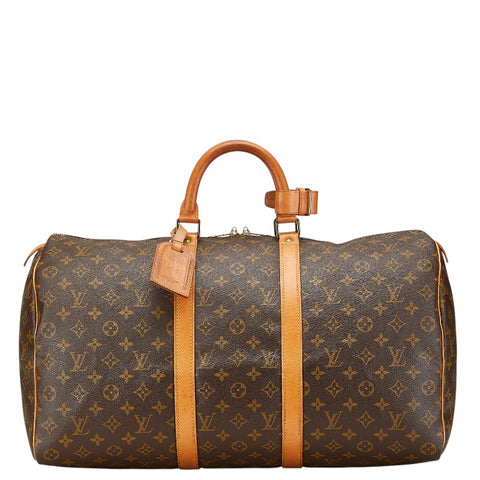 ルイ ヴィトン モノグラム キーポル50 ボストンバッグ ハンドバッグ M41426 ブラウン PVC レザー レディース LOUIS VUITTON 【中古】