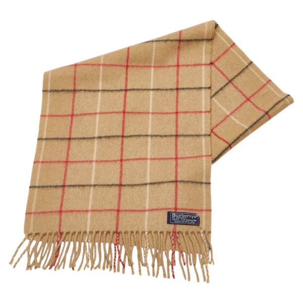 バーバリー ノバチェック マフラー ベージュ マルチカラー カシミヤ レディース BURBERRY 【中古】