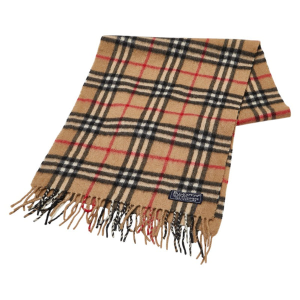 バーバリー ノバチェック マフラー ベージュ マルチカラー カシミヤ レディース BURBERRY 【中古】