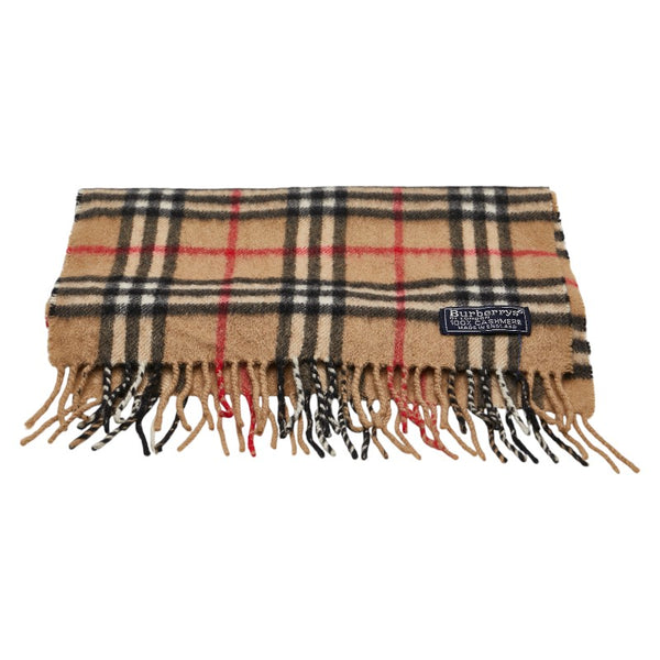 バーバリー ノバチェック マフラー ベージュ マルチカラー カシミヤ レディース BURBERRY 【中古】