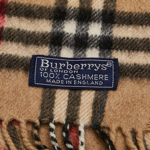 バーバリー ノバチェック マフラー ベージュ マルチカラー カシミヤ レディース BURBERRY 【中古】
