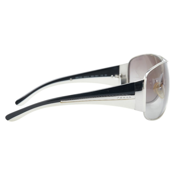 プラダ サイドロゴ サングラス SPR75G シルバー ブラック プラスチック レディース PRADA 【中古】