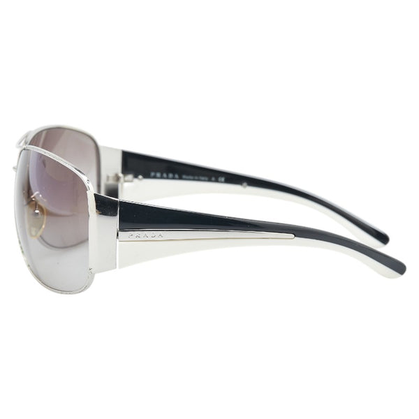 プラダ サイドロゴ サングラス SPR75G シルバー ブラック プラスチック レディース PRADA 【中古】