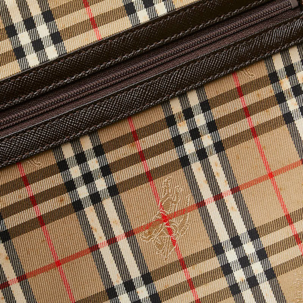 バーバリー ノバチェック シャドーホース ワンショルダーバッグ ベージュ ブラウン キャンバス レザー レディース BURBERRY 【中古】