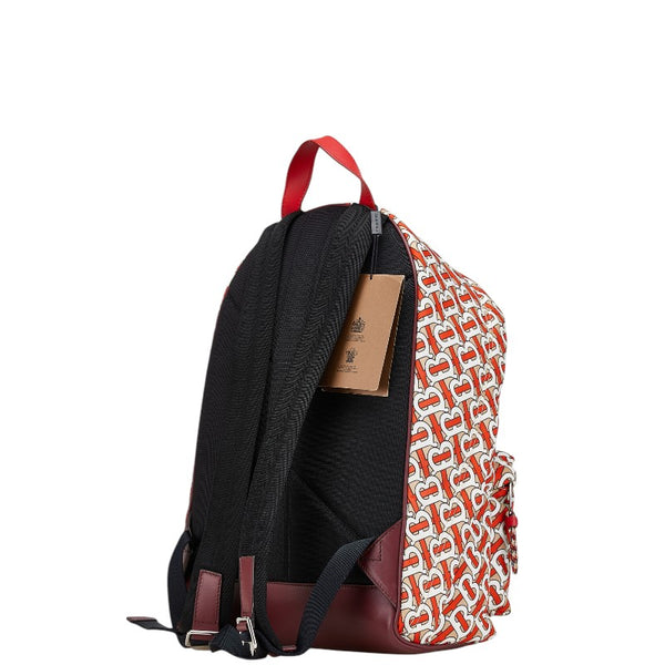 バーバリー TBモノグラム リュック バックパック レッド ホワイト ブラウン ナイロン レザー レディース BURBERRY 【中古】